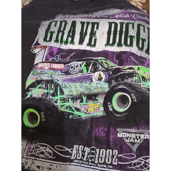 Monster Jam Other - Men's 90s GRAVE DIGGER  Monster Jam Truck Short Sleeve Black T-Shirt Size 2XL